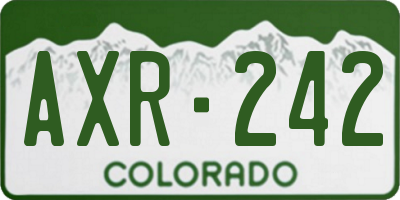 CO license plate AXR242