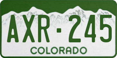 CO license plate AXR245