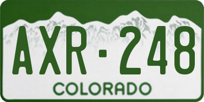 CO license plate AXR248