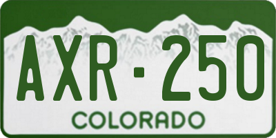 CO license plate AXR250
