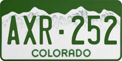 CO license plate AXR252