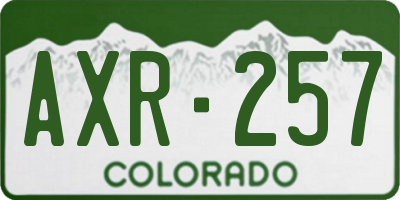 CO license plate AXR257