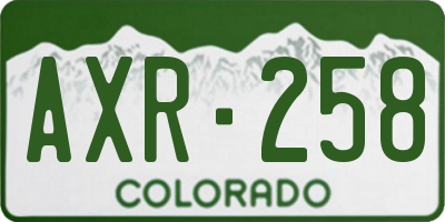 CO license plate AXR258
