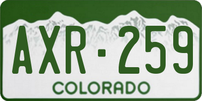 CO license plate AXR259