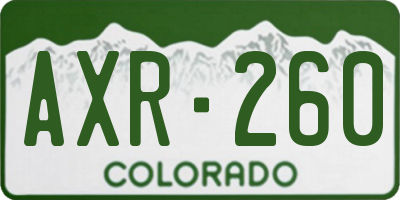 CO license plate AXR260