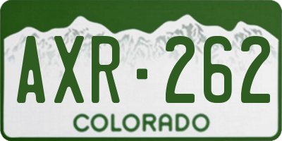 CO license plate AXR262