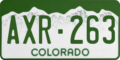 CO license plate AXR263