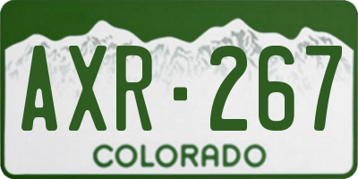 CO license plate AXR267