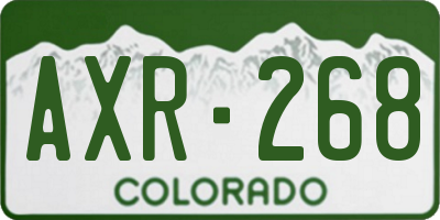 CO license plate AXR268