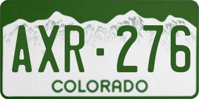 CO license plate AXR276