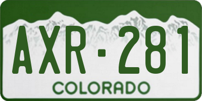 CO license plate AXR281