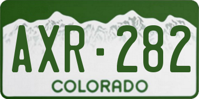 CO license plate AXR282