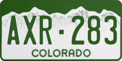 CO license plate AXR283