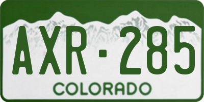 CO license plate AXR285