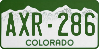 CO license plate AXR286