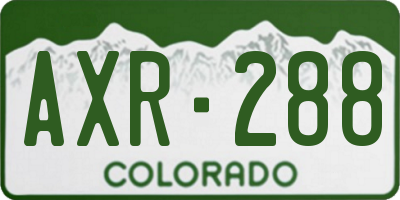 CO license plate AXR288
