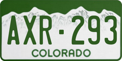 CO license plate AXR293