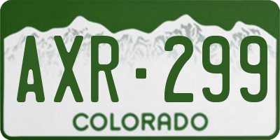 CO license plate AXR299