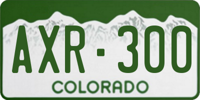 CO license plate AXR300