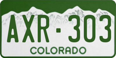CO license plate AXR303