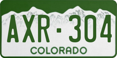 CO license plate AXR304