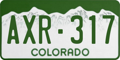 CO license plate AXR317