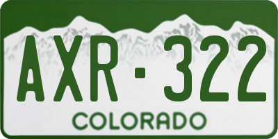 CO license plate AXR322