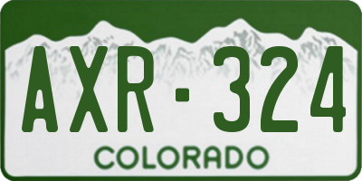 CO license plate AXR324