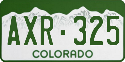 CO license plate AXR325