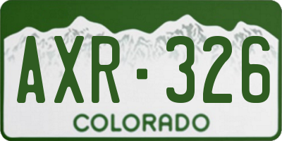 CO license plate AXR326