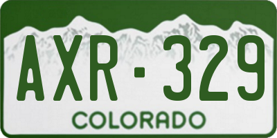 CO license plate AXR329