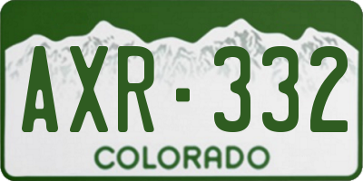 CO license plate AXR332