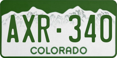 CO license plate AXR340