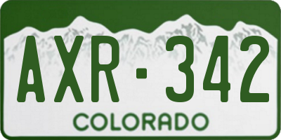 CO license plate AXR342