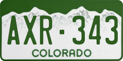 CO license plate AXR343