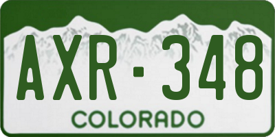CO license plate AXR348