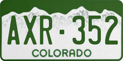 CO license plate AXR352