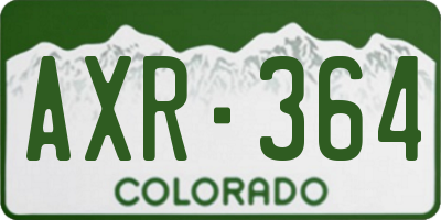 CO license plate AXR364