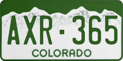 CO license plate AXR365