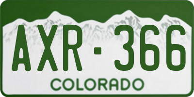 CO license plate AXR366