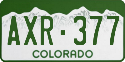 CO license plate AXR377