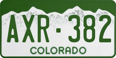 CO license plate AXR382