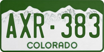 CO license plate AXR383