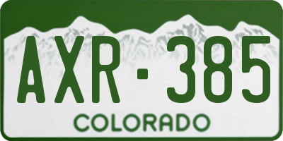 CO license plate AXR385