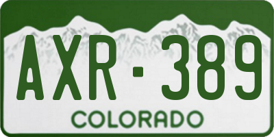 CO license plate AXR389