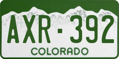CO license plate AXR392