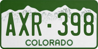 CO license plate AXR398
