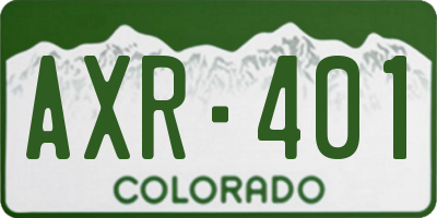 CO license plate AXR401