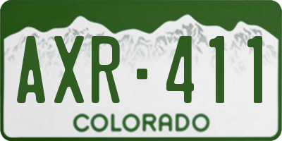 CO license plate AXR411