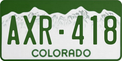 CO license plate AXR418